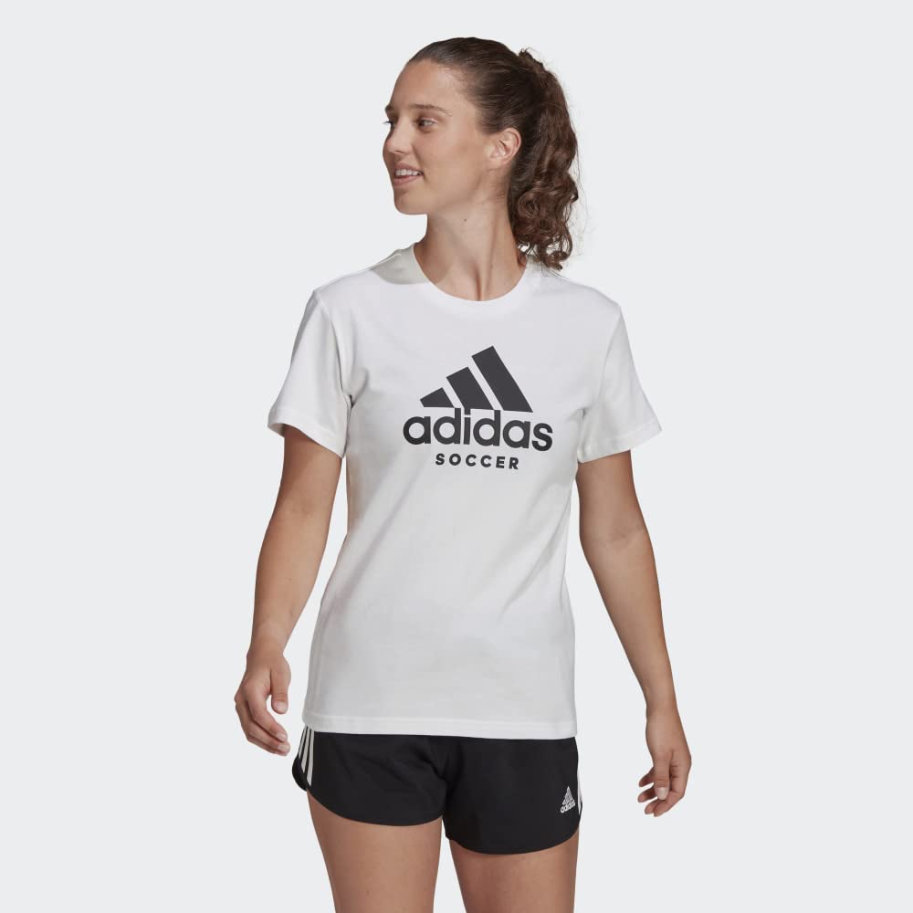 Amazon.com: adidas Women's Soccer Logo Tee, White, Medium
